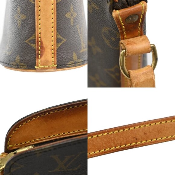 LOUIS VUITTON Logo Drouot Shoulder Bag Monogram Leather Brown M51290 88EF355 - Picture 9 of 16